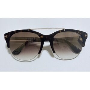 Tom Ford Adrenne TF 517 52G Square Tortoise Sunglasses Brown Gradient Lenses